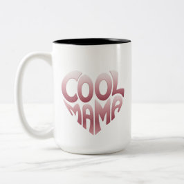 Hjärtformad typografi: COOLANS MAMMA Två-Tonad Mugg