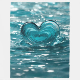 "Hjärtformad Vatten Stänk" Fleecefilt