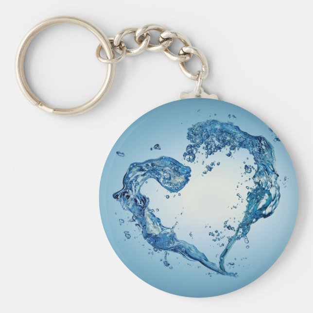 Hjärtformad Vatten Stänk Nyckelring (Framsidan)