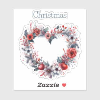 Hjärtformad vattenfärgad Blommigt Utandning - jul Klistermärken