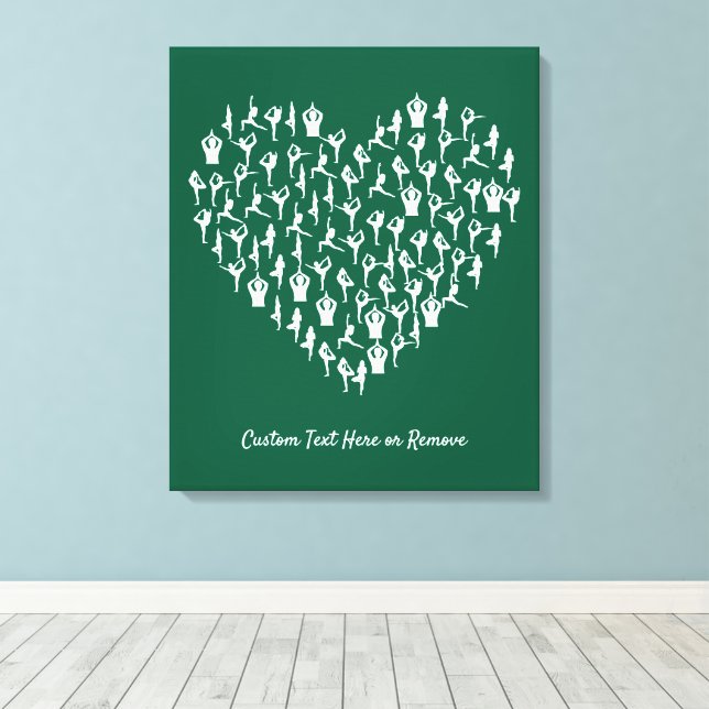 Hjärtformad Yoga Pose Mindfulness, Balance & Zen Canvastryck (Insitu (trägolv))