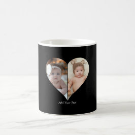 Hjärtformade 2 fotokollage kaffemugg