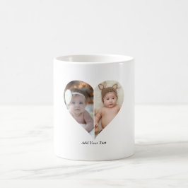 Hjärtformade 2 fotokollage kaffemugg
