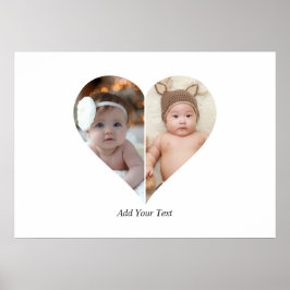 Hjärtformade 2 fotokollage Poster