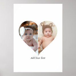 Hjärtformade 2 fotokollage poster