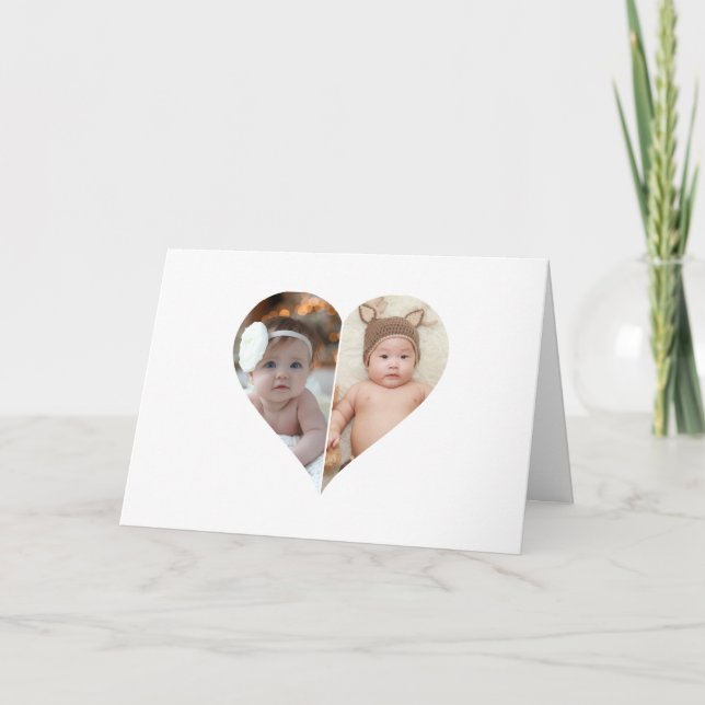 Hjärtformade 2 fotokollage Poster Meddelande (Framsida)