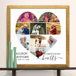 Hjärtformade 9 Photo Collage Forever i våra hjärta Poster<br><div class="desc">Hjärtformade Photo Collage Funeral-tjänst poster som du också kan visning i kölvattnet eller firande i livets minnessamling. Fotomallen är inställd så att du kan lägga till bilder som visas i liggande, porträtt och fyrkantiga format för att automatiskt visning en hjärtform. Utformningen har skript för elegant och typografi i svartvitt och...</div>