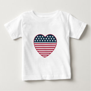 Hjärtformade amerikansk Flagga T Shirt