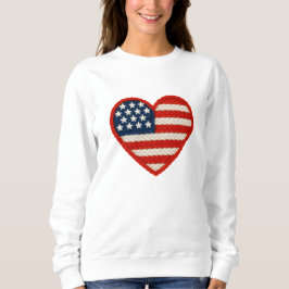 Hjärtformade, amerikanska flagga t shirt