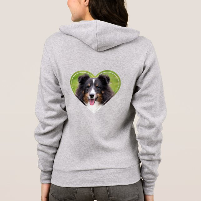 Hjärtformade anpassade fotomall t shirt (Baksida)