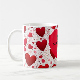 Hjärtformade Anpassningsbar-meddelande Valentine Kaffemugg