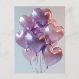 Hjärtformade ballonger Valentinets Hälsning Vykort