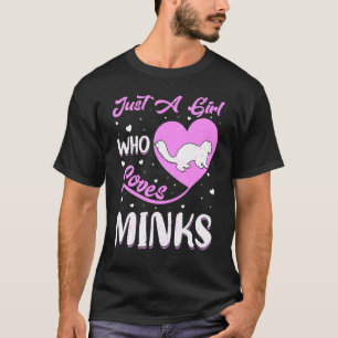 Hjärtformade bara en flicka som Kärlek minkar T Shirt