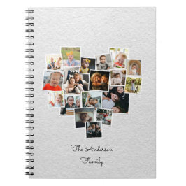 Hjärtformade bärbar dator i Photo Collage Family Anteckningsbok