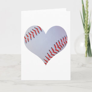 hjärtformade baseballhälsningkort kort