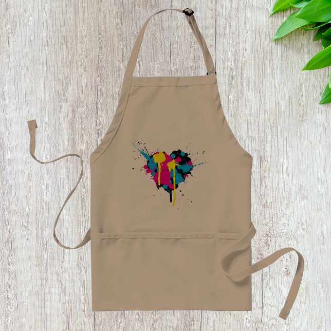 Hjärtformade Bläck Splatter Apron Förkläde (Skapare uppladdad)