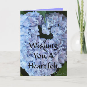 Hjärtformade blåttvanlig hortensia tack kort