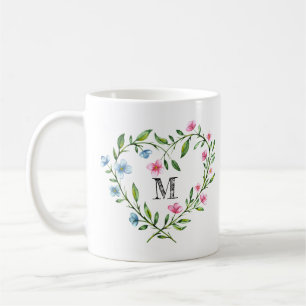 Hjärtformade blom- kran kaffemugg