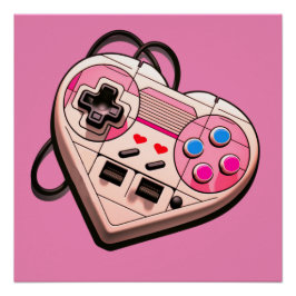 HJÄRTFORMADE BOX RETRO-SPELARE PERFECT POSTER