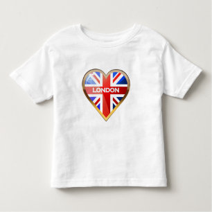 Hjärtformade brittisk flagga tee
