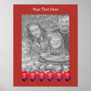 Hjärtformade bubblor Kärlek Lägg till foto Poster