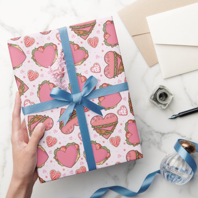 Hjärtformade Burger Retro Valentine Presentpapper (Gifting)