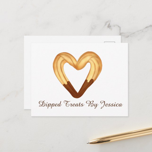 Hjärtformade Churo-färgad i choklad Vykort (Fram/Back In Situ)