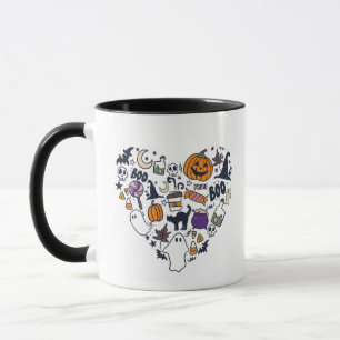 Hjärtformade Collection Witches Pumpkins Halloween Mugg