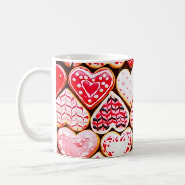 Hjärtformade cookies för Valentindag del Kaffemugg (Vänster)