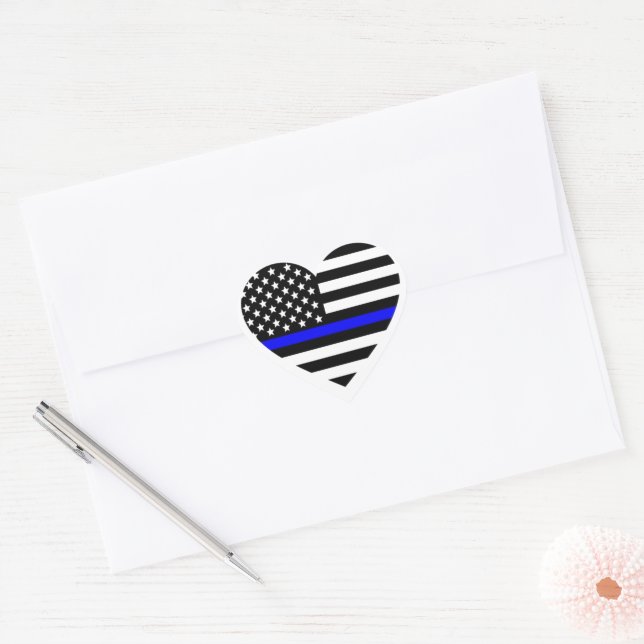 Hjärtformade etikett för polisstöd, Flagga (Kuvert)