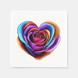 Hjärtformade färgämnen Ro- Pappersservett