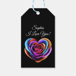 Hjärtformade färgämnen Ro- Presentetikett