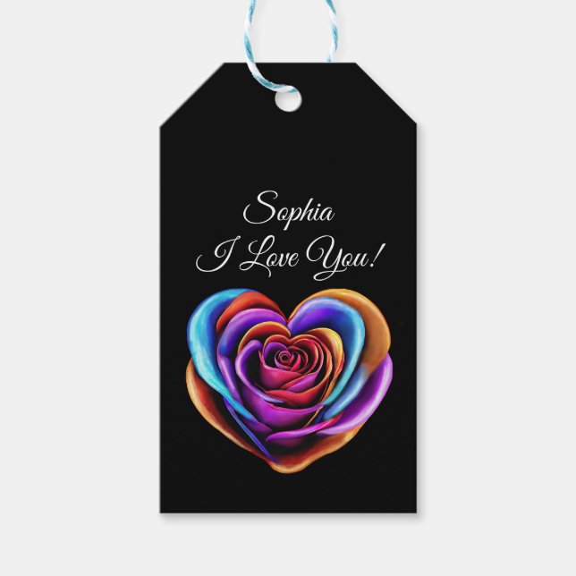 Hjärtformade färgämnen Ro- Presentetikett (Framsidan)