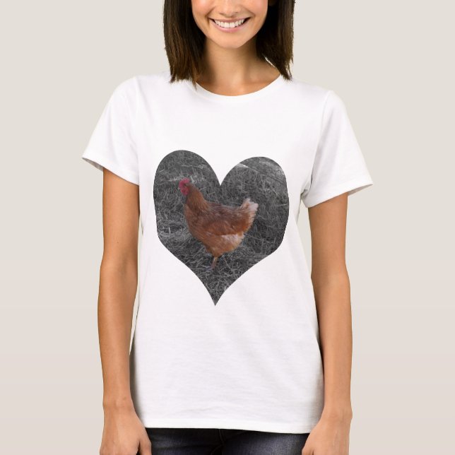 Hjärtformade feg vitT-tröja Tee (Framsida)