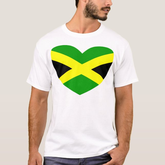 Hjärtformade flagga av Jamaica Tee (Framsida)