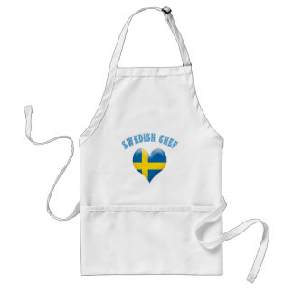 Hjärtformade flagga för svensk kock av sverigen förkläde