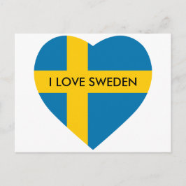 HJÄRTFORMADE FLAGGA för sverige Vykort