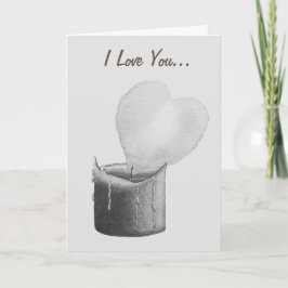 hjärtformade flamljus för grått romantik för honom kort