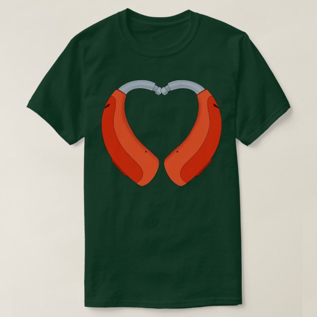 Hjärtformade förhörsstöd t shirt (Design framsida)