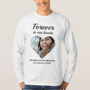 Hjärtformade foto för alltid i våra hjärtan t shirt