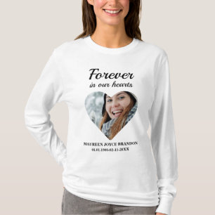 Hjärtformade foto för alltid i våra hjärtan t shirt
