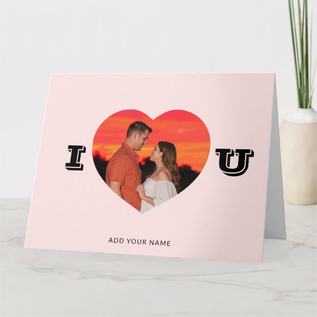 Hjärtformade foto Modern minimalistisk Valentine Kort (Framsida)