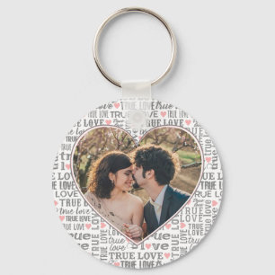 Hjärtformade fotoÄkta kärlek Valentineser eller Nyckelring