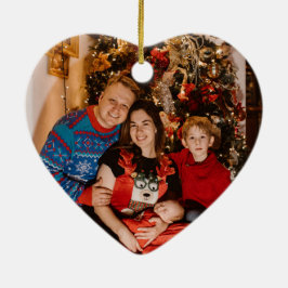 hjärtformade fotoornament i keramiskt anpassningsb julgransprydnad keramik