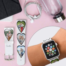 Hjärtformade fotoremsor och Namn Apple Watch-förbu