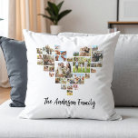 Hjärtformade fotosamling i personlig Family Kudde<br><div class="desc">Skapa din egen hjärtformade familjefollning dekorativ kudde med bilder som du vill ha i ett foto av kärlek-hjärtformen. Lägg till personligen i modern minimalistisk typografi.</div>