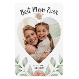 Hjärtformade fotoskript, bästa Mamma någonsin Magnet