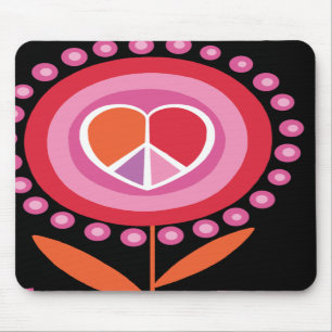 Hjärtformade fredsteckenblomma MousePad Musmatta