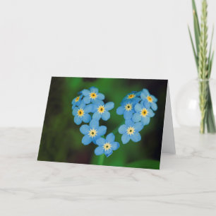 Hjärtformade glöm-me-not-Flowers Kort