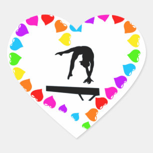 Hjärtformade Gymnastics Stickers Hjärtformat Klistermärke